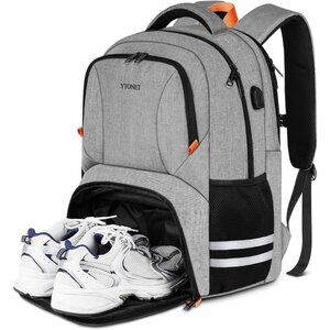 Large Capacity 15.6 Inch Gym Backpack with Shoe Compartment & Multi-Pockets